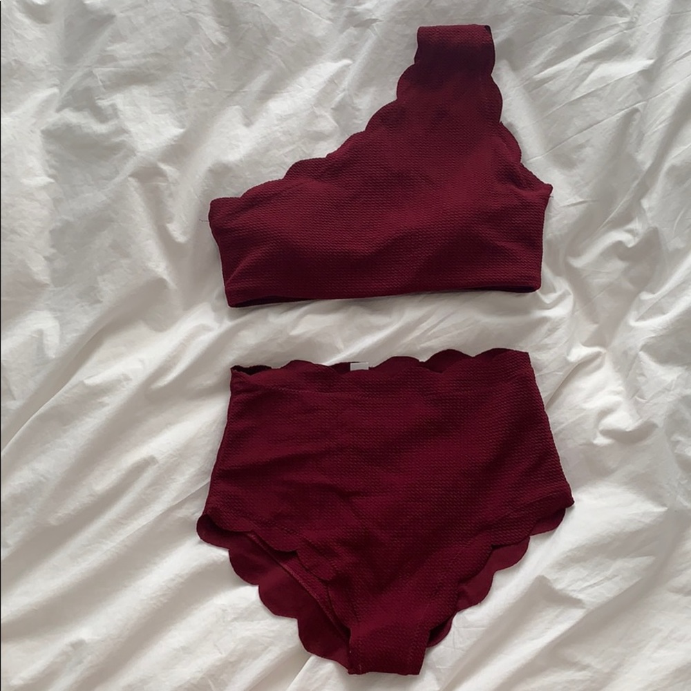 ZAFUL burgundy two-piece swimming suit